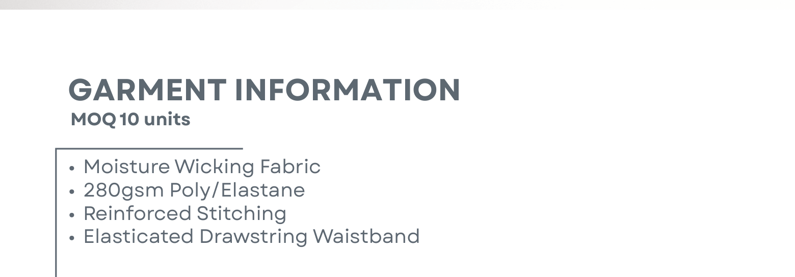 Sublimated AFL Short garment information